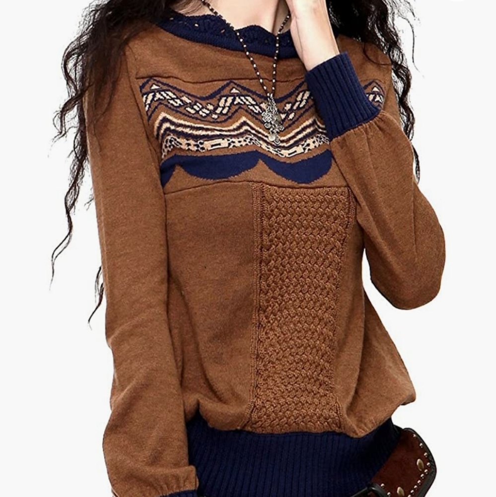 Women's wool blend knitted sweater top